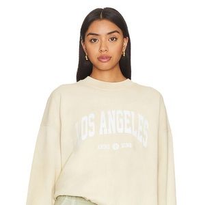 ANINE BING Jaci Sweatshirt University Los Angeles in Washed Faded Yellow